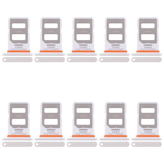 For Xiaomi Poco X6 10pcs SIM Card Tray + SIM Card Tray (White)