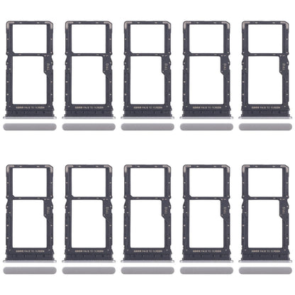 For Xiaomi Redmi 15 5G 10pcs SIM Card Tray + SIM Card Tray / Micro SD Card Tray (Silver)