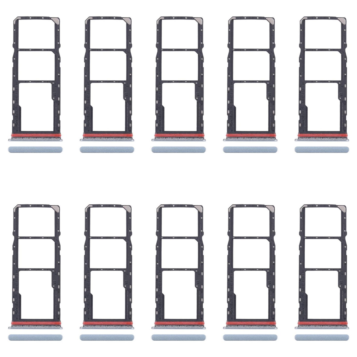 For Xiaomi Redmi A5 4G 10pcs SIM Card Tray + SIM Card Tray + Micro SD Card Tray (Blue)