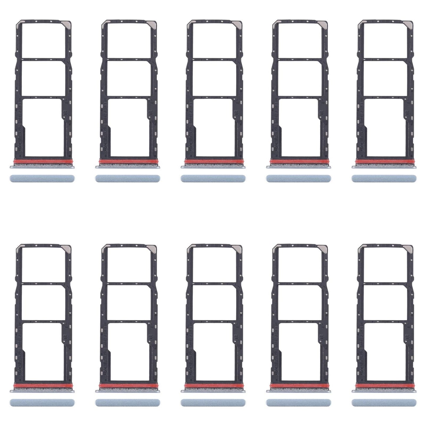 For Xiaomi Redmi A5 4G 10pcs SIM Card Tray + SIM Card Tray + Micro SD Card Tray (Blue)