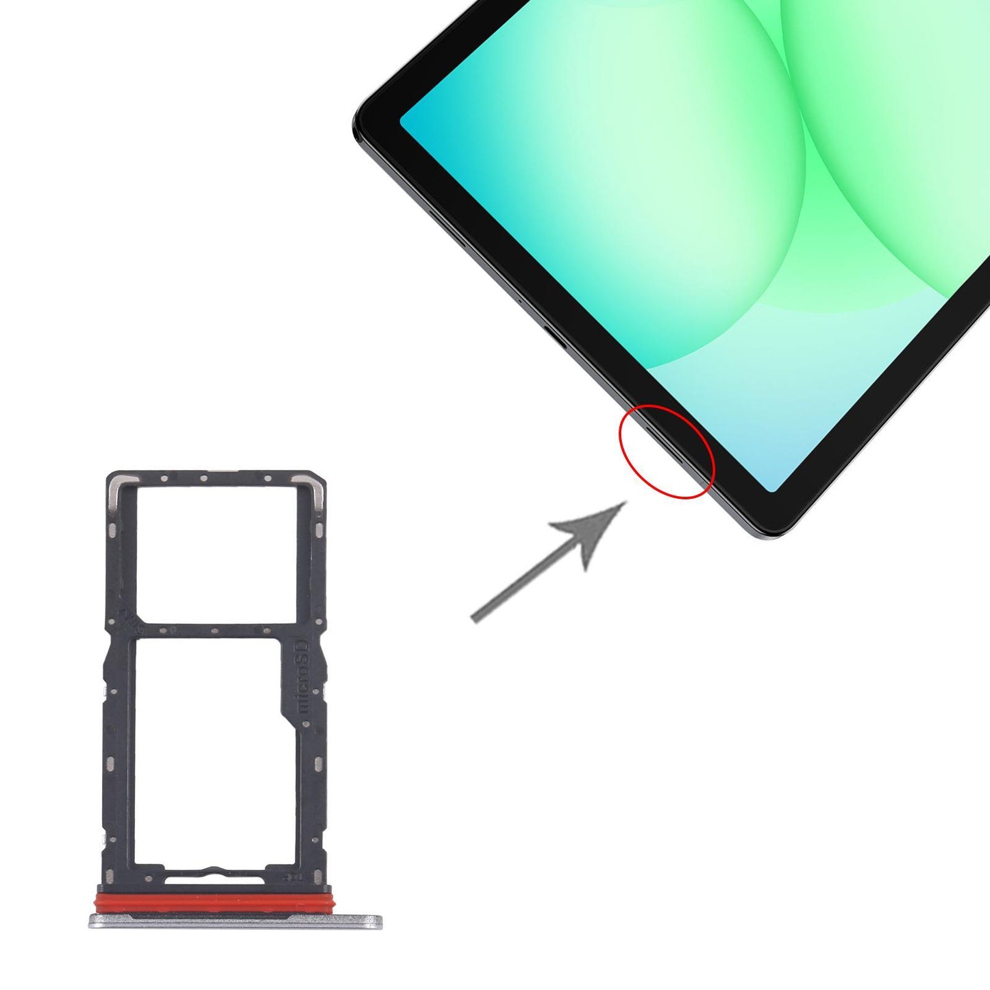For Galaxy Tab A11 SM-X135  Original SIM + Micro SD Card Tray (Silver)