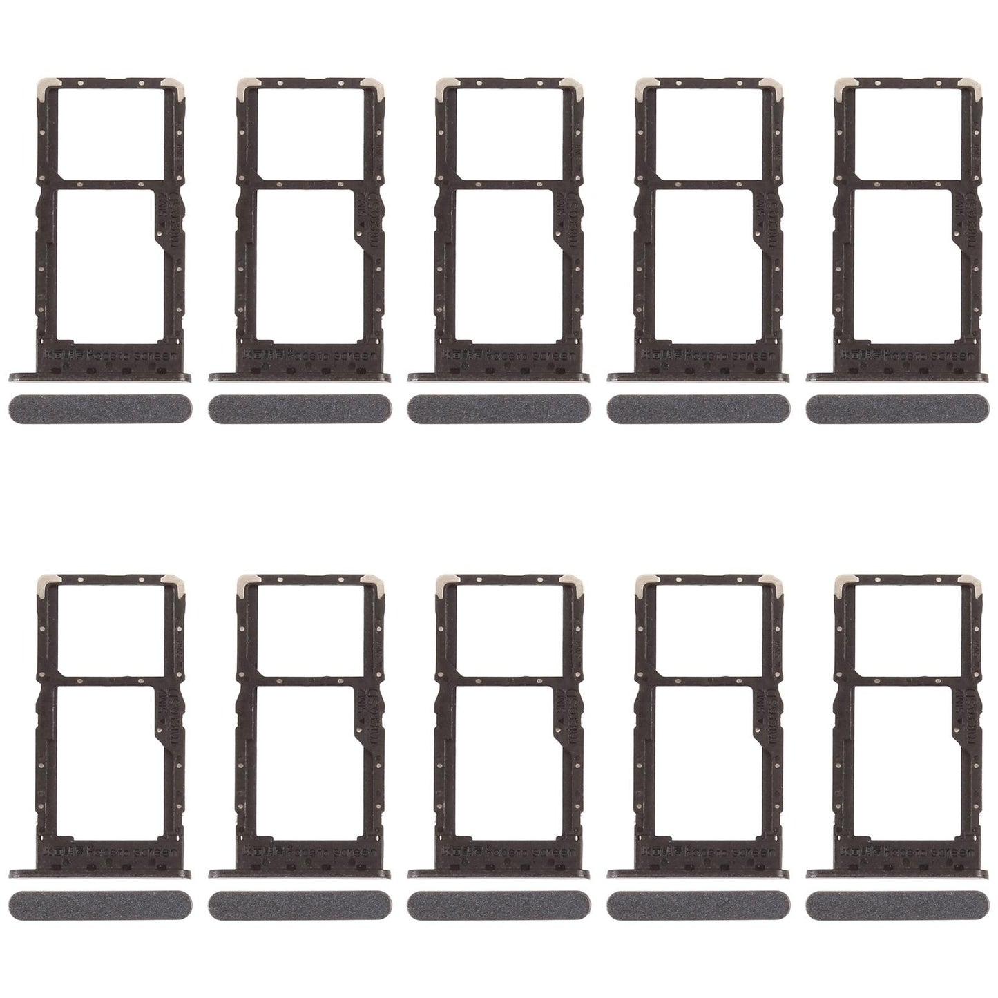 For OPPO A78 5G CPH2483 CPH2495 10pcs SIM Card Tray + SIM Card Tray / Micro SD Card Tray (Black)