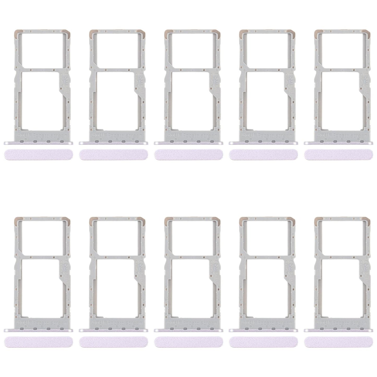 For OPPO A78 5G CPH2483 CPH2495 10pcs SIM Card Tray + SIM Card Tray / Micro SD Card Tray (Purple)