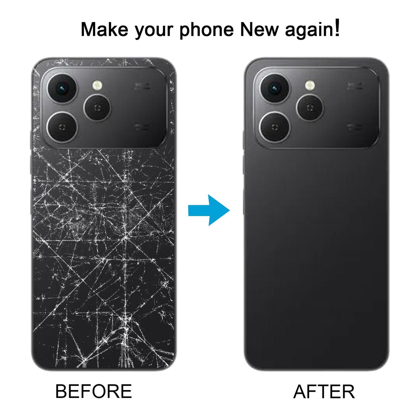 For Tecno Spark 40 4G KM5 Original Battery Back Cover(Black)