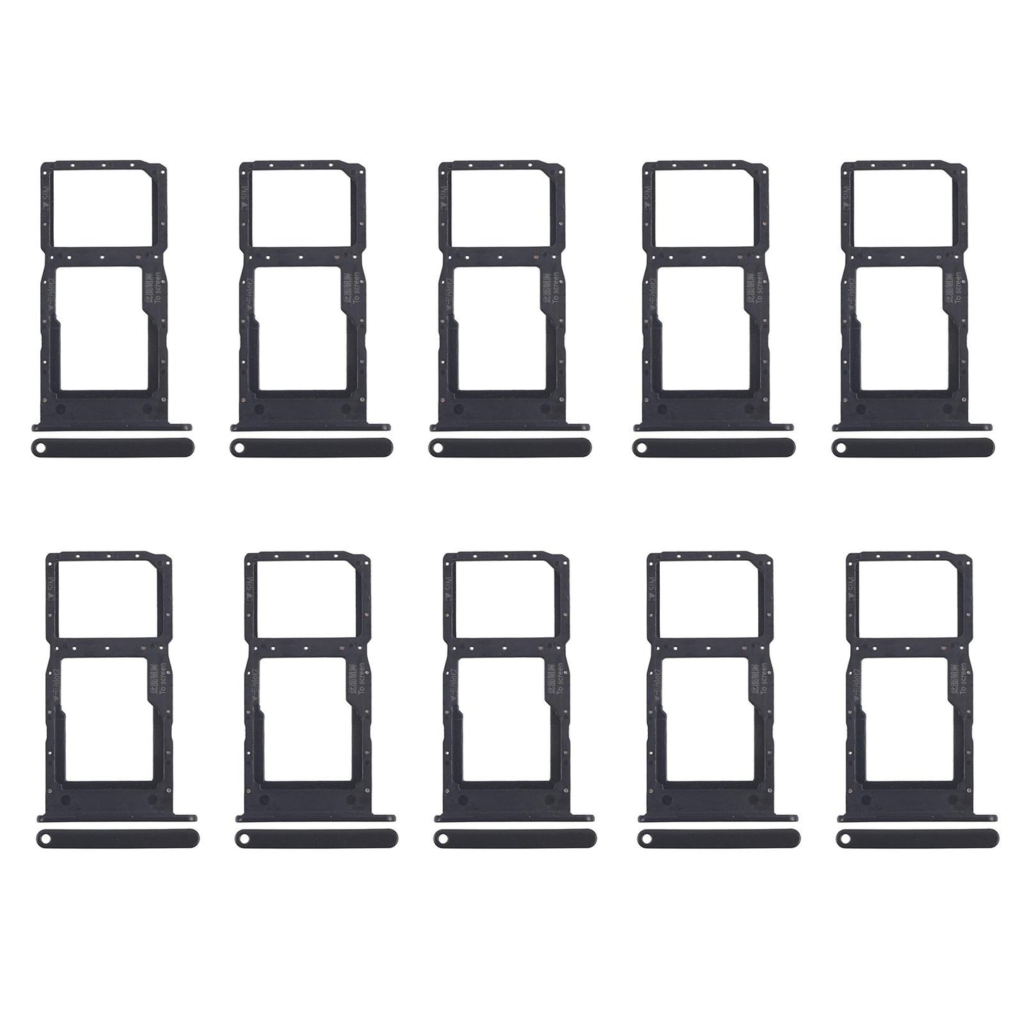 For Huawei Enjoy 20 10pcs Original SIM Card Tray + SIM Card Tray (Black)