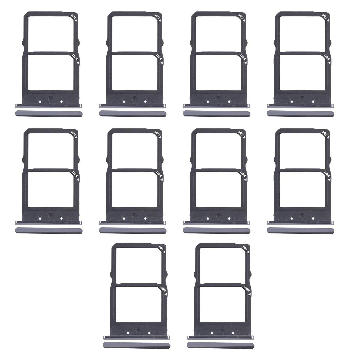 For Huawei Mate X2 10pcs Original SIM Card Tray + NM Card Tray (Black)