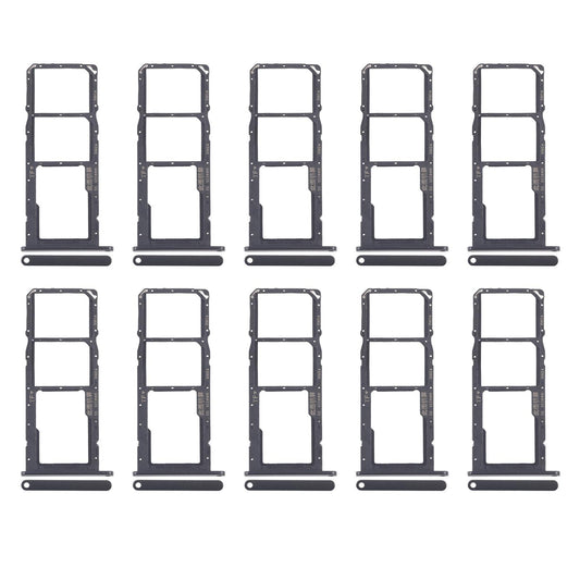 For Huawei Y7a 10pcs Original SIM Card Tray + SIM Card Tray + Micro SD Card Tray (Black)