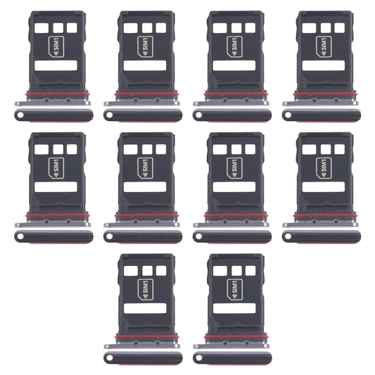For Huawei P50 10pcs Original SIM Card Tray + NM Card Tray (Black)