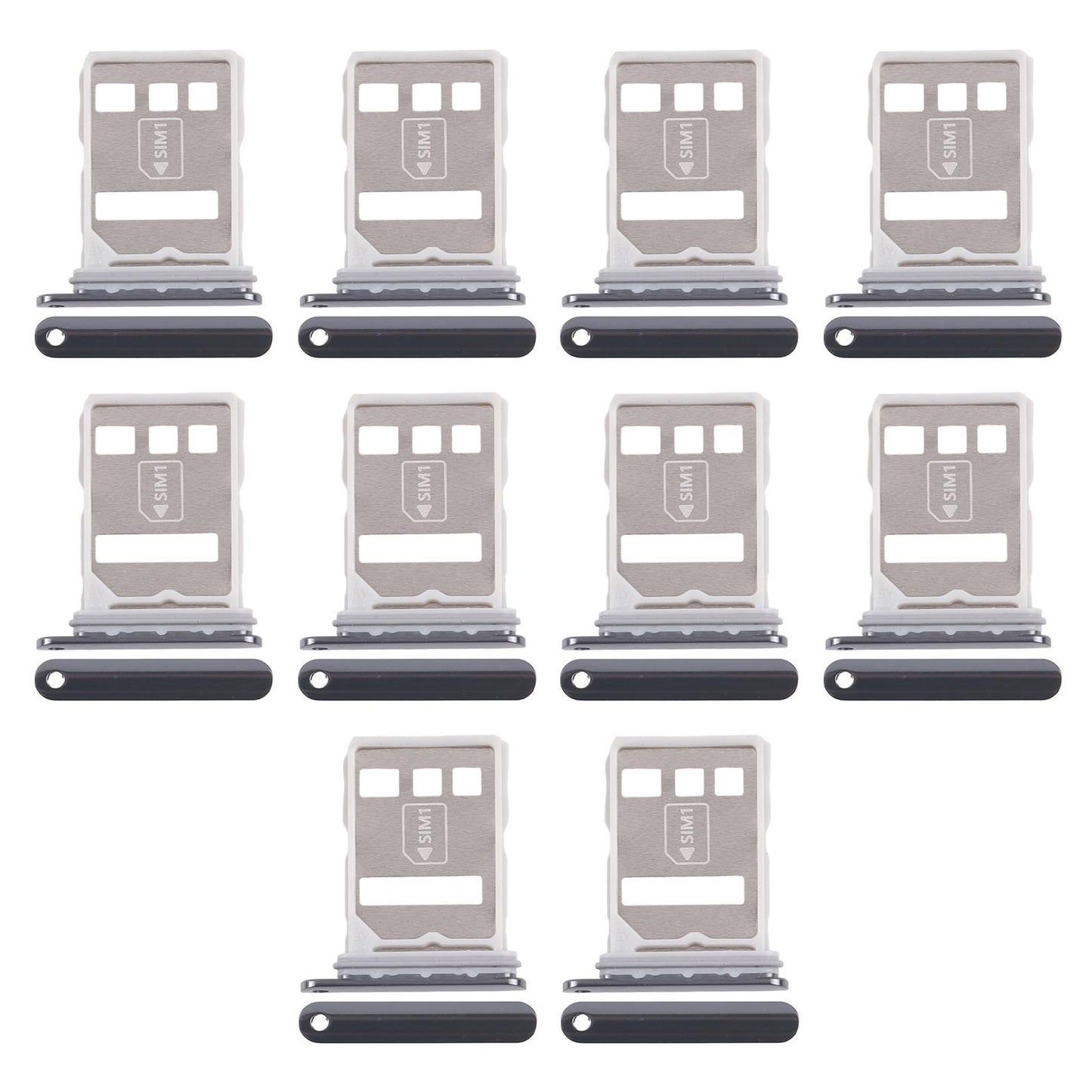 For Huawei Pura 70 10pcs Original SIM Card Tray + SIM Card Tray (Black)
