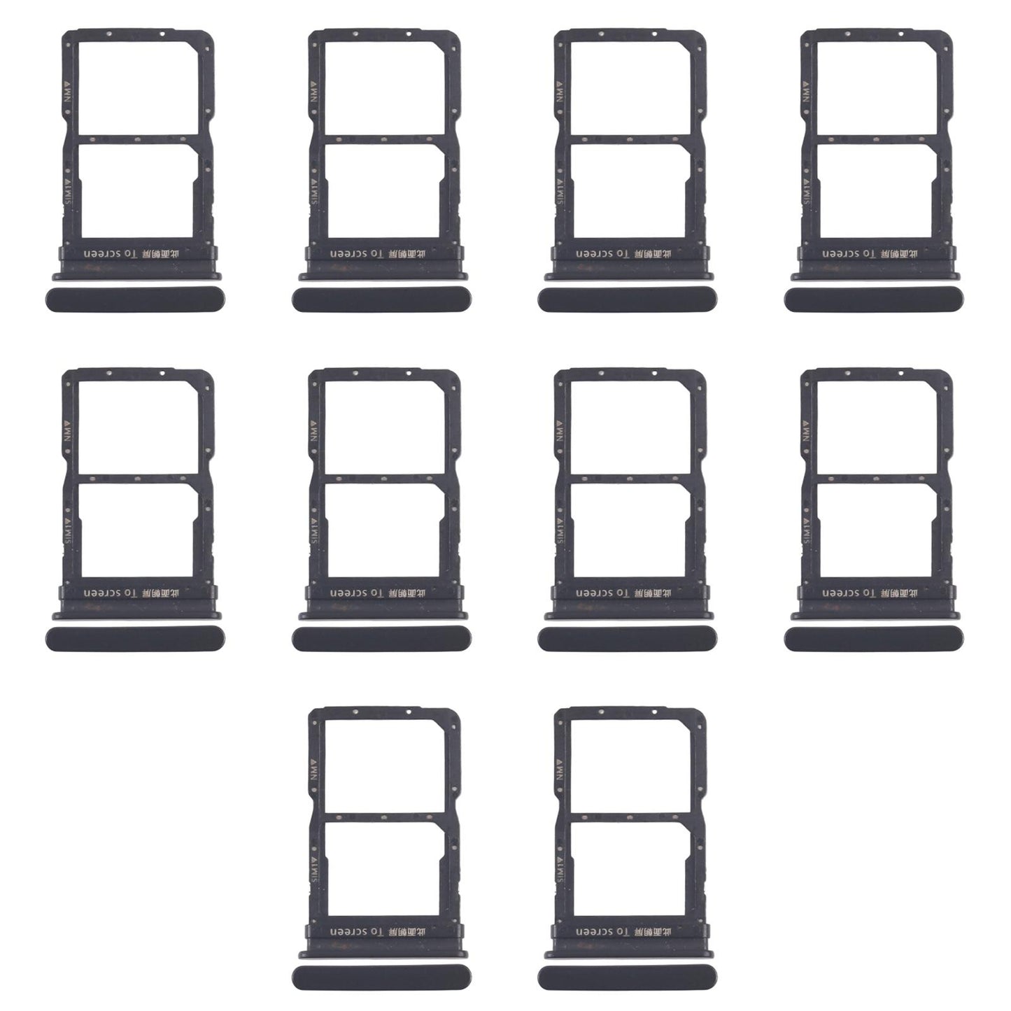 For Huawei Enjoy 20 Pro 10pcs Original SIM Card Tray + NM Card Tray (Black)