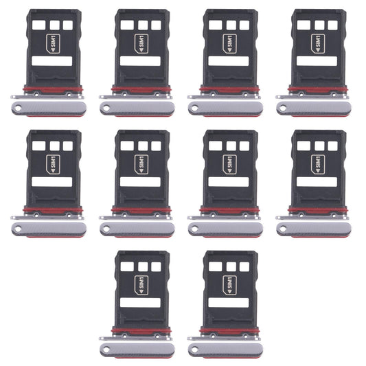 For Huawei P50 Pro 10pcs Original SIM Card Tray + NM Card Tray (Black)