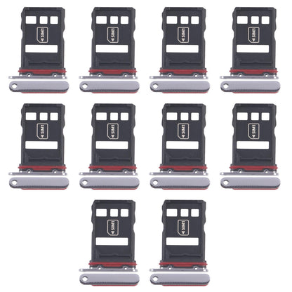 For Huawei P50 Pro 10pcs Original SIM Card Tray + NM Card Tray (Black)