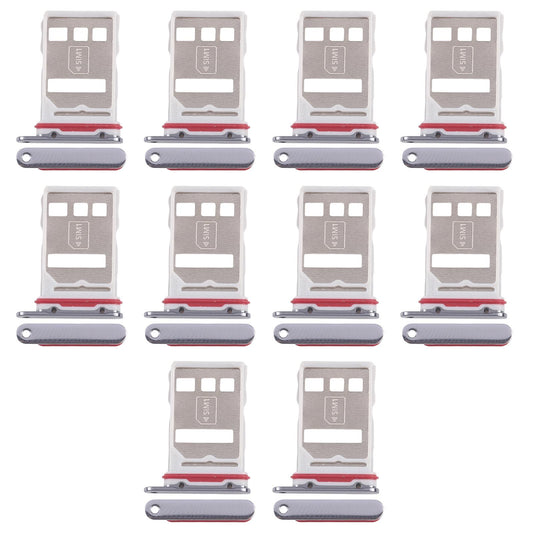 For Huawei Mate 50 Pro 10pcs Original SIM Card Tray + NM Card Tray (Black)