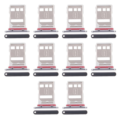 For Huawei Mate 50 10pcs Original SIM Card Tray + NM Card Tray (Black)