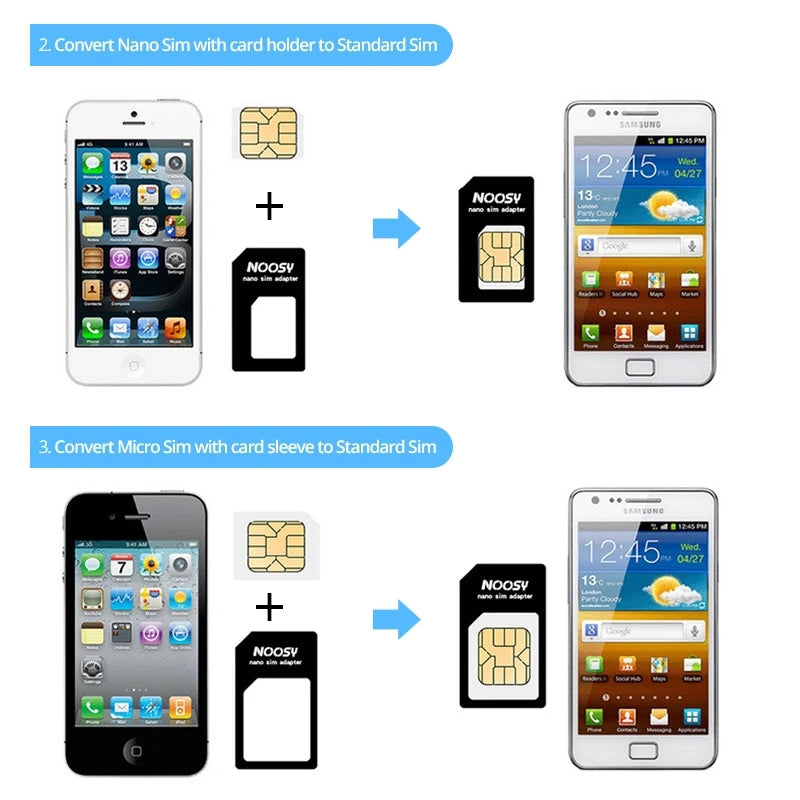 4 in 1 (Nano SIM to Micro SIM Card+ Micro SIM to Standard Card + Nano SIM to Standard Card + Sim Card Tray Holder Eject Pin Key Tool) Kit for iPhone 5 / iPhone 4 & 4S(White)