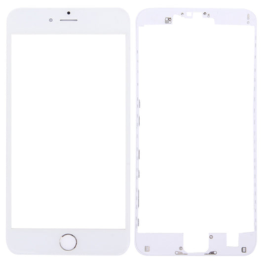 3 in 1 for iPhone 6s Plus (Front Screen Outer Glass Lens + Front Housing LCD Frame + Home Button)(Silver)