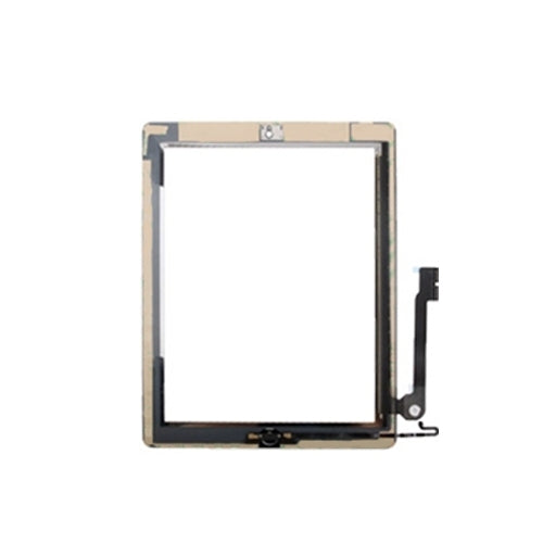 Controller Button + Home Key Button PCB Membrane Flex Cable + Touch Panel Installation Adhesive  Touch Panel for iPad 4(White)