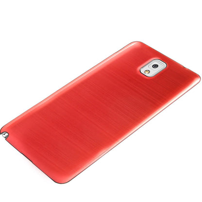 For Galaxy Note III / N9000 Full Metallic Brushed  Battery Cover with Black Frame (Red)