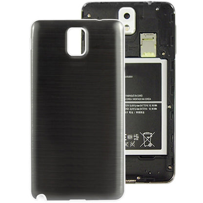 For Galaxy Note III / N9000 Full Metallic Brushed  Battery Cover with White Frame (Black)