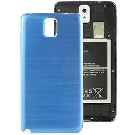 For Galaxy Note III / N9000 Full Metallic Brushed  Battery Cover with White Frame (Blue)