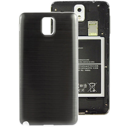 For Galaxy Note III / N9000 Full Metallic Brushed  Battery Cover with White Frame (Black)