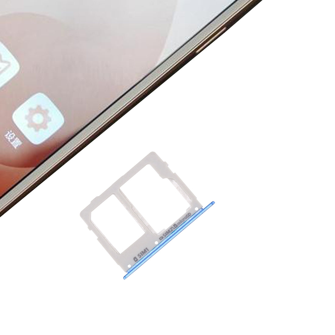 For Galaxy C7 Pro / C7010 & C5 Pro / C5010 SIM Card Tray + SIM / Micro SD Card Tray (Blue)