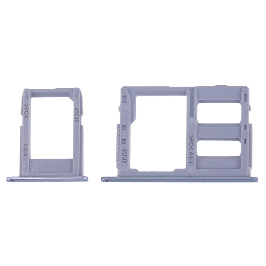 For Galaxy J3 (2017) Single SIM / J330 & J5 (2017) Single SIM / J530 & J7 (2017) Single SIM / J730 SIM Card Tray + Micro SD Card Tray (Blue)