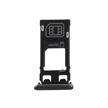 SIM Card Tray + Micro SD Card Tray + Card Slot Port Dust Plug for Sony Xperia X (Single SIM Version)(Graphite Black)