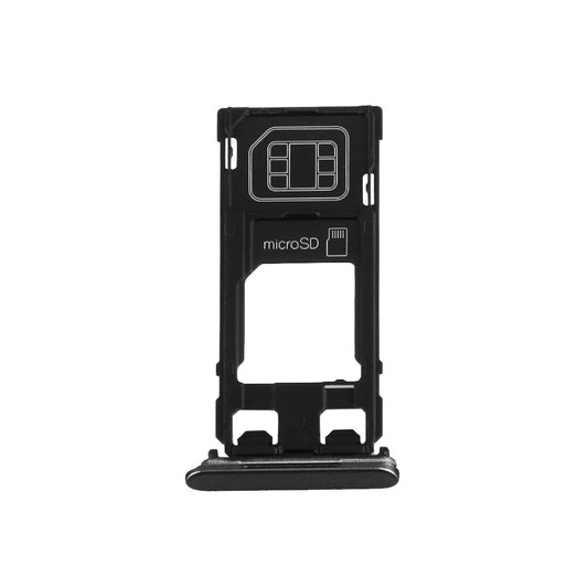 SIM Card Tray + Micro SD Card Tray + Card Slot Port Dust Plug for Sony Xperia X (Single SIM Version)(Graphite Black)