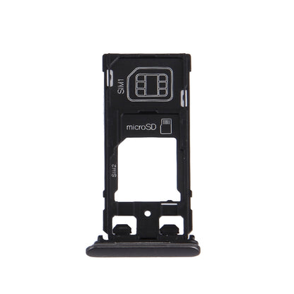 SIM Card Tray + Micro SD / SIM Card Tray + Card Slot Port Dust Plug for Sony Xperia X (Dual SIM Version)(Graphite Black)