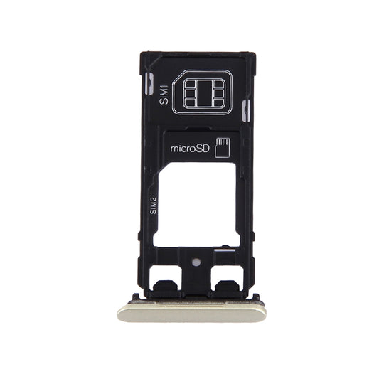 SIM Card Tray + Micro SD / SIM Card Tray + Card Slot Port Dust Plug for Sony Xperia X (Dual SIM Version)(Lime Gold)