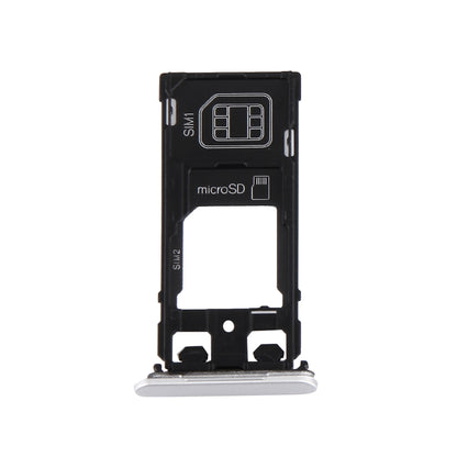 SIM Card Tray + Micro SD / SIM Card Tray + Card Slot Port Dust Plug for Sony Xperia X (Dual SIM Version)(White)