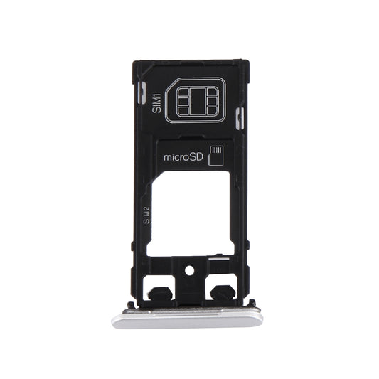 SIM Card Tray + Micro SD / SIM Card Tray + Card Slot Port Dust Plug for Sony Xperia X (Dual SIM Version)(White)