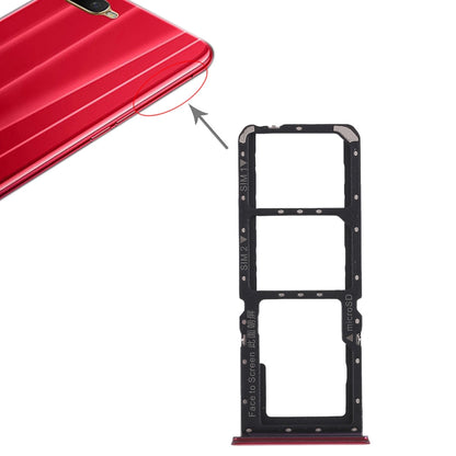 For OPPO K1 2 x SIM Card Tray + Micro SD Card Tray (Red)