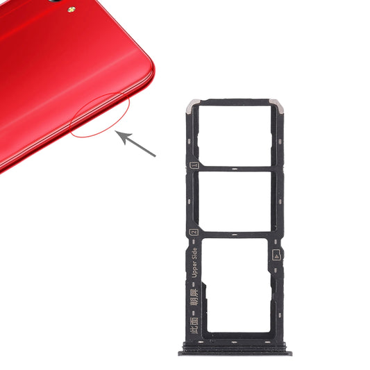 For Vivo Y83 2 x SIM Card Tray + Micro SD Card Tray (Black)