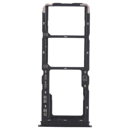 For Vivo Y93 2 x SIM Card Tray + Micro SD Card Tray (Black)