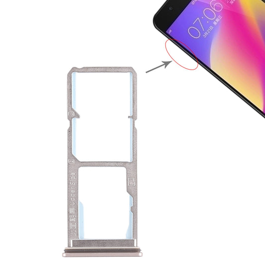 For Vivo Y69 2 x SIM Card Tray + Micro SD Card Tray (Gold)