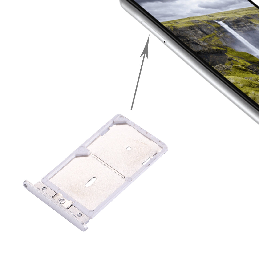 For Xiaomi Redmi Note 3 (MediaTek Version) SIM Card Tray(Silver)