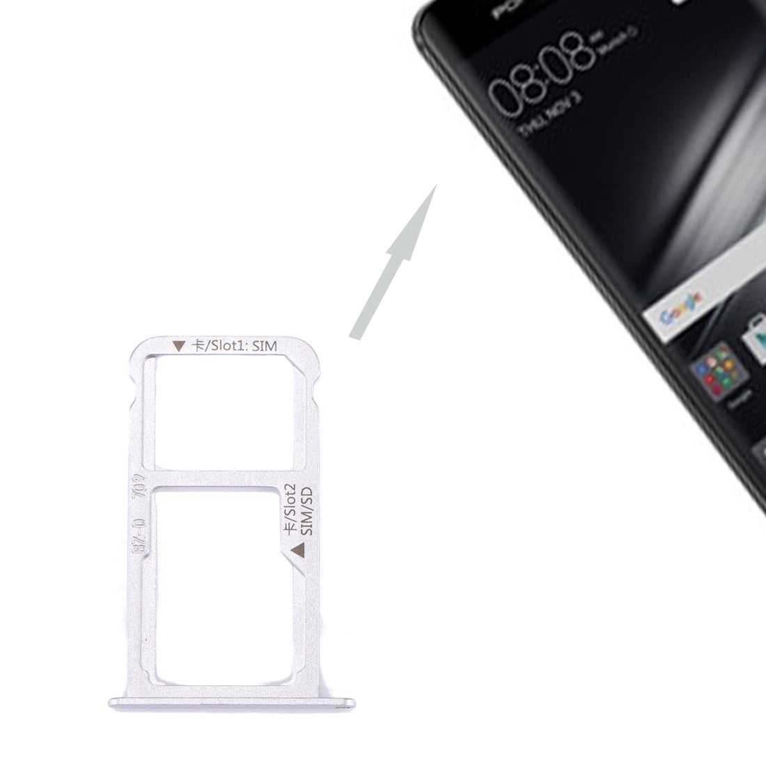 For Huawei Mate 9 SIM Card Tray & SIM / Micro SD Card Tray(White)