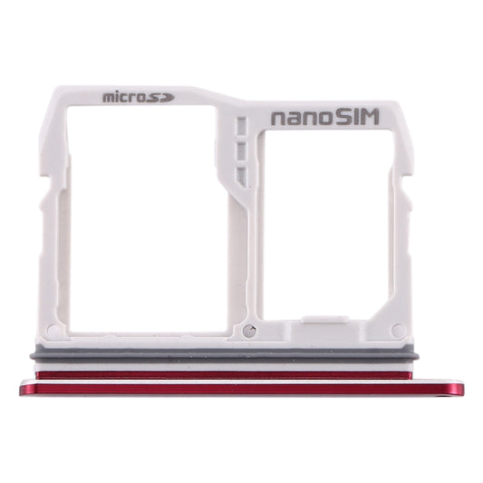SIM Card Tray + Micro SD Card Tray for LG V40 ThinQ (Red)