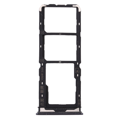 For Vivo Y7s SIM Card Tray + SIM Card Tray + Micro SD Card Tray (Black)