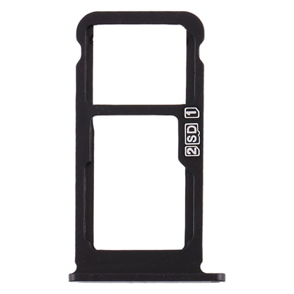 SIM Card Tray + SIM Card Tray / Micro SD Card Tray for Nokia 7.1 / TA-1100 TA-1096 TA-1095 TA-1085 TA-1097 (Black)