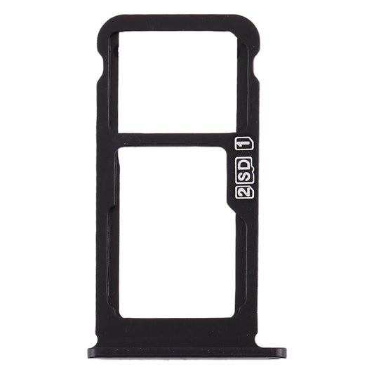 SIM Card Tray + SIM Card Tray / Micro SD Card Tray for Nokia 7.1 / TA-1100 TA-1096 TA-1095 TA-1085 TA-1097 (Black)