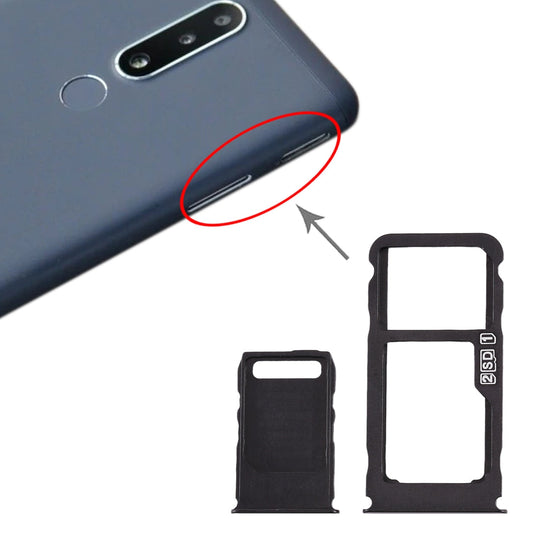 SIM Card Tray + SIM Card Tray + Micro SD Card Tray for Nokia 3.1 Plus (Blue)