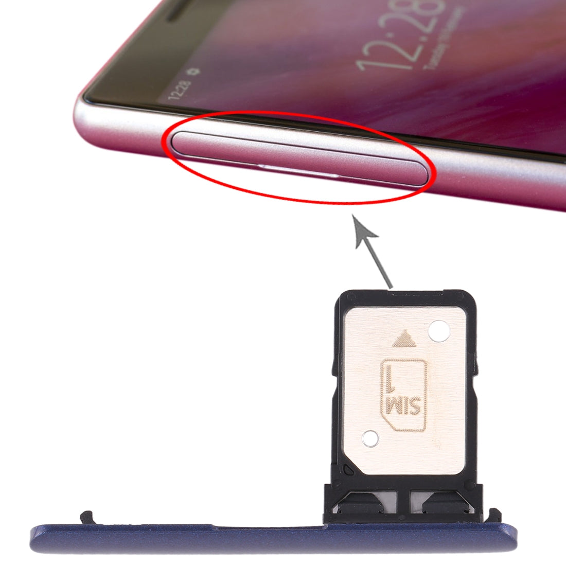 Original Single SIM Card Tray for Sony Xperia 10(Blue)