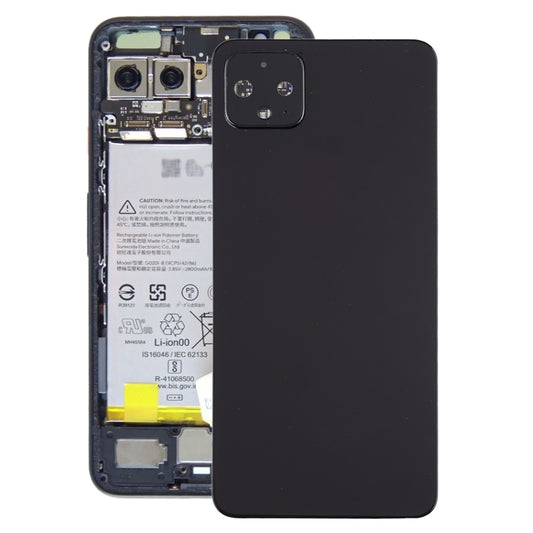 Battery Back Cover with Camera Lens Frame for Google Pixel 4XL(Black)