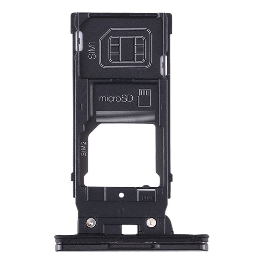 SIM Card Tray + SIM Card Tray + Micro SD Card Tray for Sony Xperia XZ2(Black)