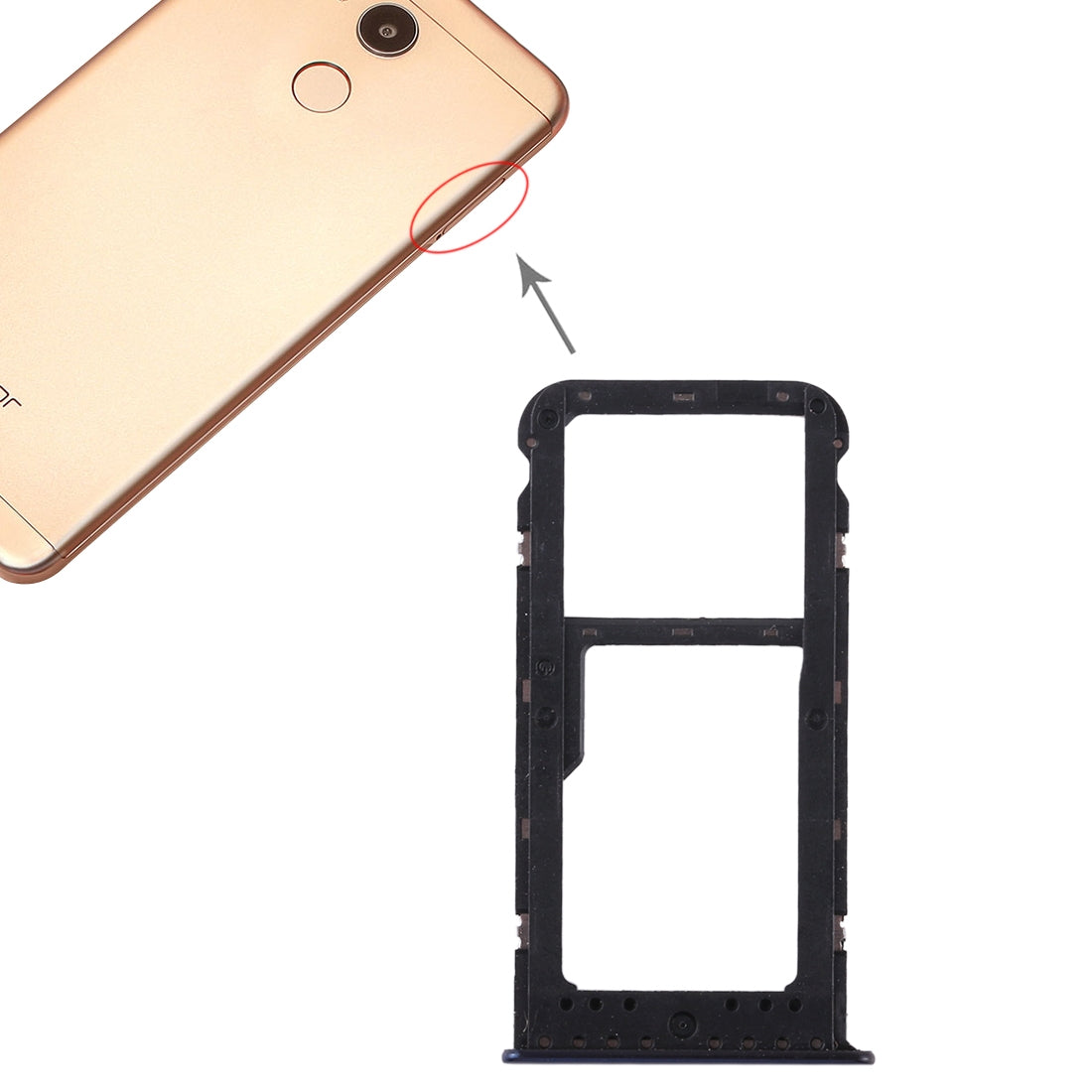 SIM Card Tray + SIM Card Tray / Micro SD Card Tray for Huawei Honor V9 Play (Blue)