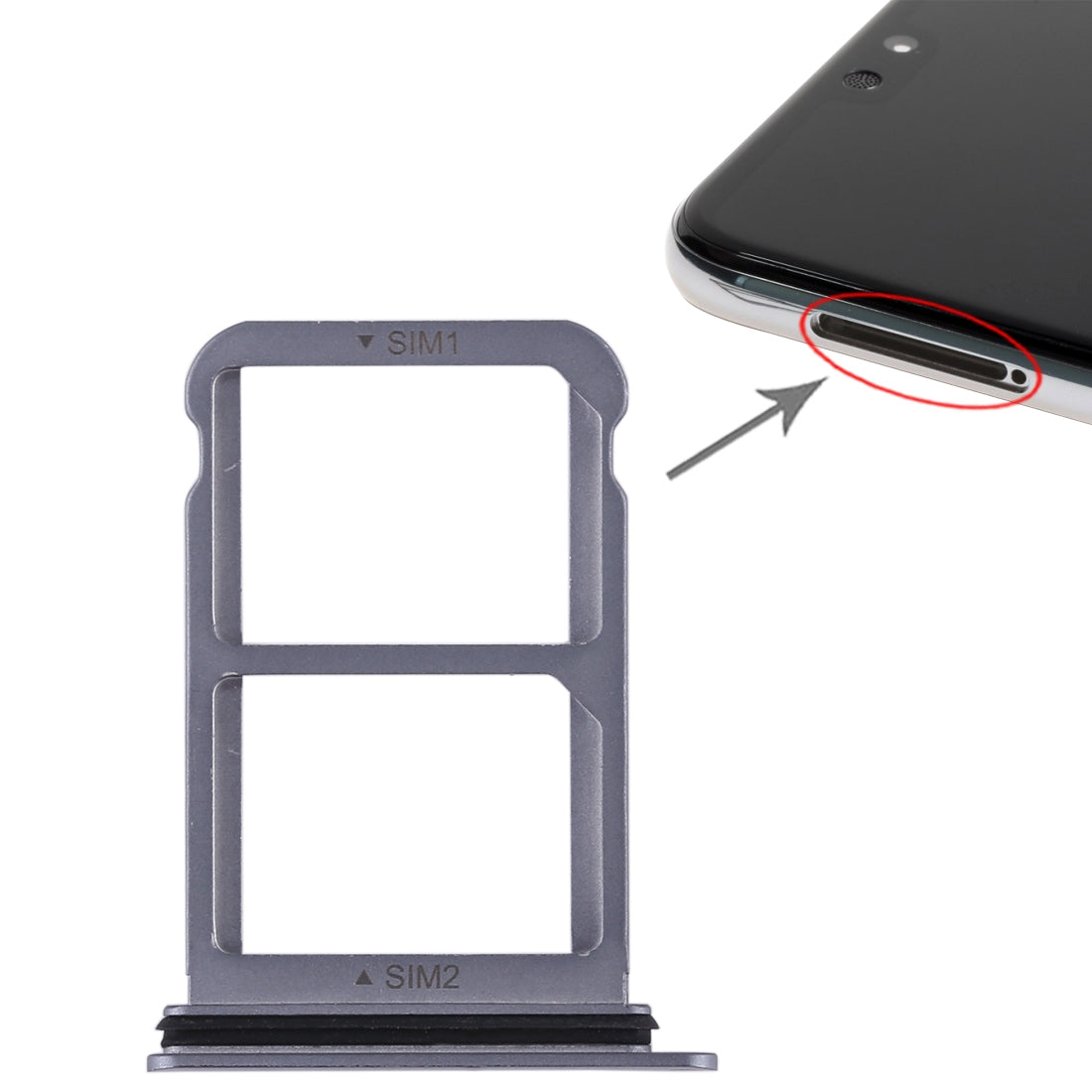 SIM Card Tray + SIM Card Tray for Huawei P20 (Blue)