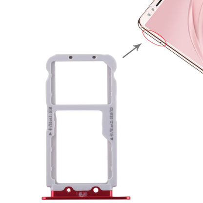 2 SIM Card Tray / Micro SD Card Tray for Huawei Nova 2s(Red)